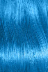 Vivid Blue Hair Strands – Shiny, healthy, and smooth blue-dyed hair. Captures the rich intensity of semi-permanent color.